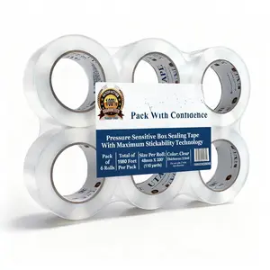 Clear Heavy Duty Packing Tape for Moving Boxes, Shipping Tape 2" x 110 Yards x 6 Rolls  Transparent Cardboard Sealing Tape for Packaging & Mailing, Tape for Boxes Total 660 Yards