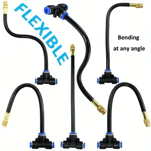 20 sets of 360-degree adjustable copper nozzles, bendable and shapeable, quick connection, suitable for cooling systems, gardening, and industrial irrigaion. Fits 12mm PE/PU/PVC nylon hoses.