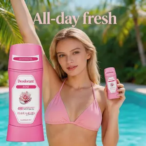 Flora Ruby Rose Deodorant Stick – Aluminum-Free, 48H Odor Protection & Fresh Scent, Natural Ingredients, No White Marks, Portable Twist-Up, Gentle for Sensitive Skin, Feminine Care