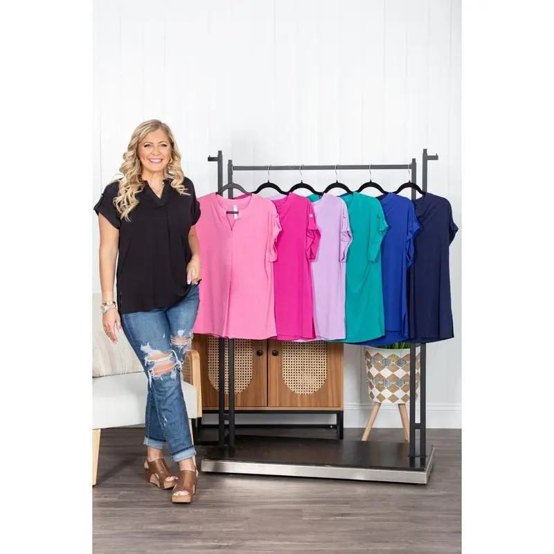 Women's Fitted Slinky Polyester Blouse Shirt - Basic Spandex Stretch Easygoing Top for Coffee Runs, Stylish Daily Wear (S,2X,3X)