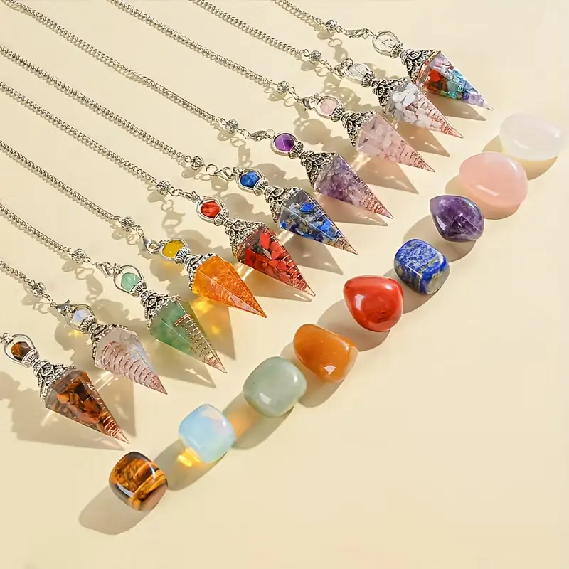 Unisex Necklaces & Pendants with Green Aventurine and Tiger Eye Beads, Mixed Pointed Beaded Fashion Jewelry, Pendant Design, Adventurine And Tiger Eye Beads Necklaces