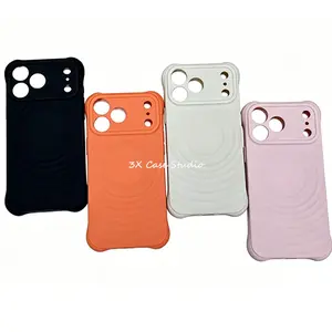 Luxury Magsafe Water Ripple Soft Case for iPhone 17 Pro Max Air 16 15 14 13  Magnetic Candy Solid Color Bumper Shockproof Cover