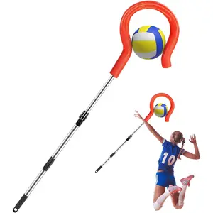 Adjustable Volleyball Spike Trainer, Volleyball Hitting Practice Equipment with Foam Hook, Portable Handheld Volleyball Training Aid for Beginners Pros Serving Hitting and Jumping Drill