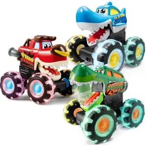 JOYIN Monster Truck Toy 3-Pack – Light Up Press & Go Trucks for Toddlers