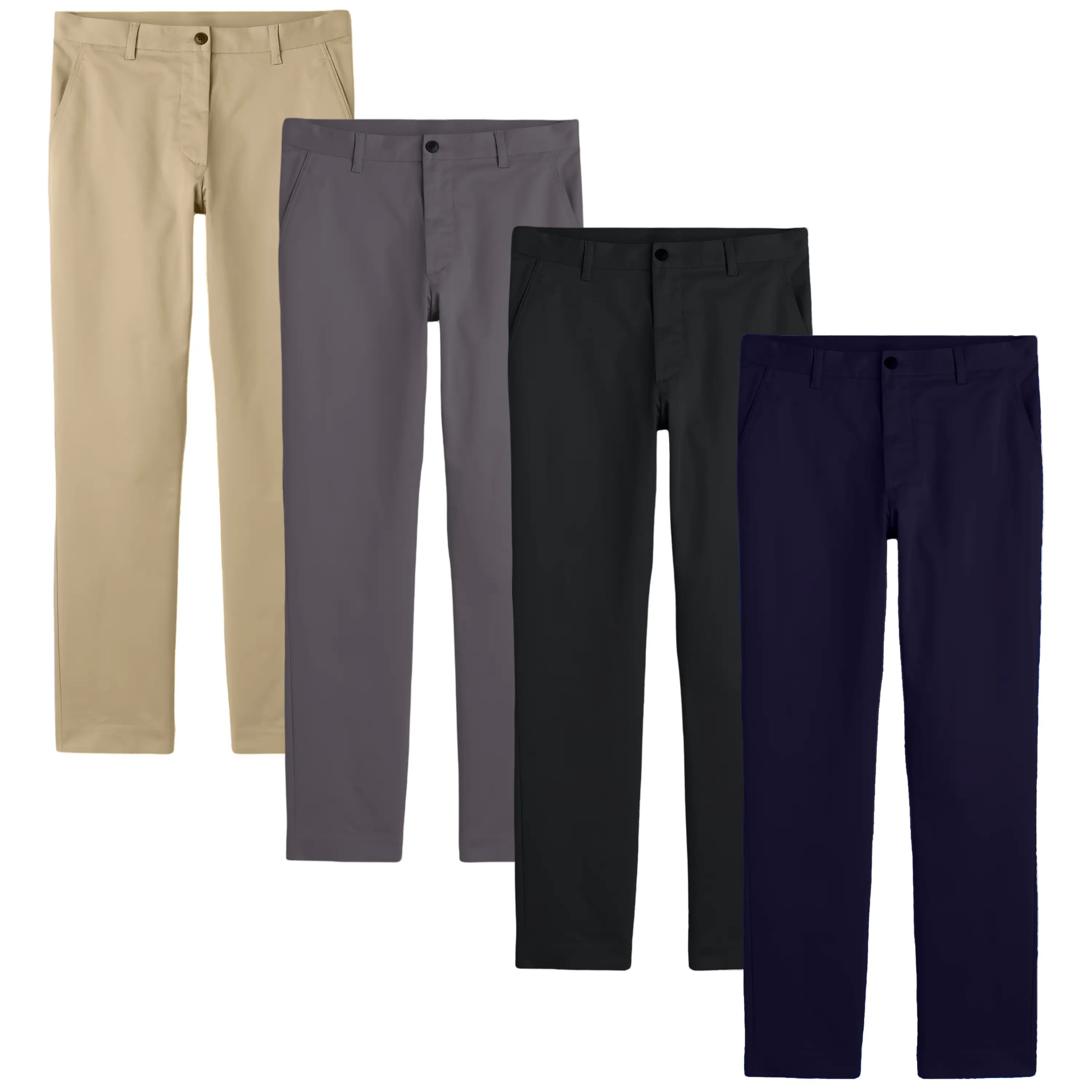3 Pack Boys Flat Front School Uniform Pants (Sizes 4-20)