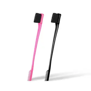 Hair Edge Brush Double Sided [1 Count] Control  with Smooth Edges , Random Color, Plush for Detangling and Enhancing Shine - Ideal for Baby Hair