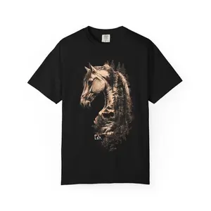 Wild Horse Unisex T-shirt, Horse Lover Gift, Nature Tee, Heart Line Collection Shirt, Equestrian Apparel