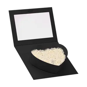 Heart Shaped Box 8X6X2 Inches Paper Present Box for Valentine S Day Chocolates Jewelry Flowers Wedding Packaging（Black）