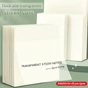 Transparent Matte Adhesive Sticky Notes, 50 Sheets, Ideal for School and Office Use, Perfect for Classrooms and Meetings