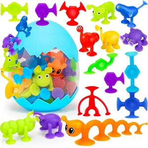 32Pcs No Hole Mold Free Bath Toys, Suction Cup Water Animal Toys for Toddlers Kids Ages 3-8