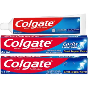 Colgate Cavity Protection Toothpaste with Fluoride 2.5 oz Pack of 2 ADA Accepted Strengthen Teeth Enamel Clinically Proven Fights Cavities Cleans Thoroughly