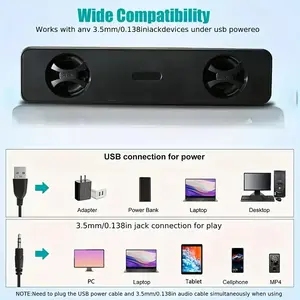 Long and loud computer speakers USB powered AUX input Dual speakers Adaptable to a wide range of devices Suitable for gaming, movie watching and music creation.