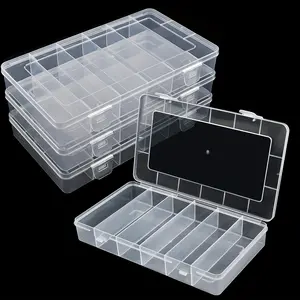 4pcs Waterproof Clear Multifunctional Tackle Box Organizer Storage Case for Fishing Crafts Beads Snackle Box