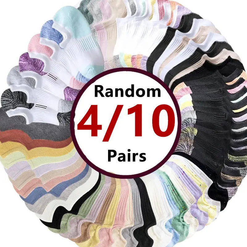 Women's No-Show Socks (Pack of 6 Random Solid Color Pairs) - Breathable Low-Cut Fit with Non-Slip Grip, Socks for Women for Sports & Daily Wear, Multiple Pairs, Invisible Socks