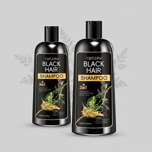 100ml black herbal hair dye shampoo, hair coloring shampoo, gentle and non irritating herbal extract, hair dye, shampoo and hair care three in one, easy to use, black hair, making hair look healthy, shiny and Glossy, suitable for both men and women