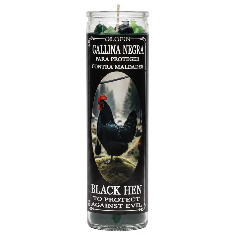 Gallina Negra (Black Hen) Prepared Ritual Candle Perfumed Vela Preparada