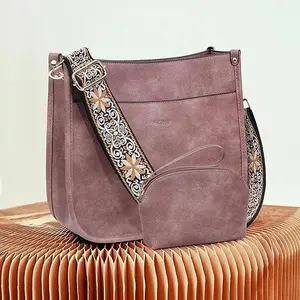 HKCLUF Crossbody Bag Purse for Women 1PCS/Set Leather Hobo Handbag Wallet Set With 2Adjustable Guitar Strap Shoulder Bag | Purse, 2PCS/Set, Leather, Wallet Set, Purse（No small bag included）
