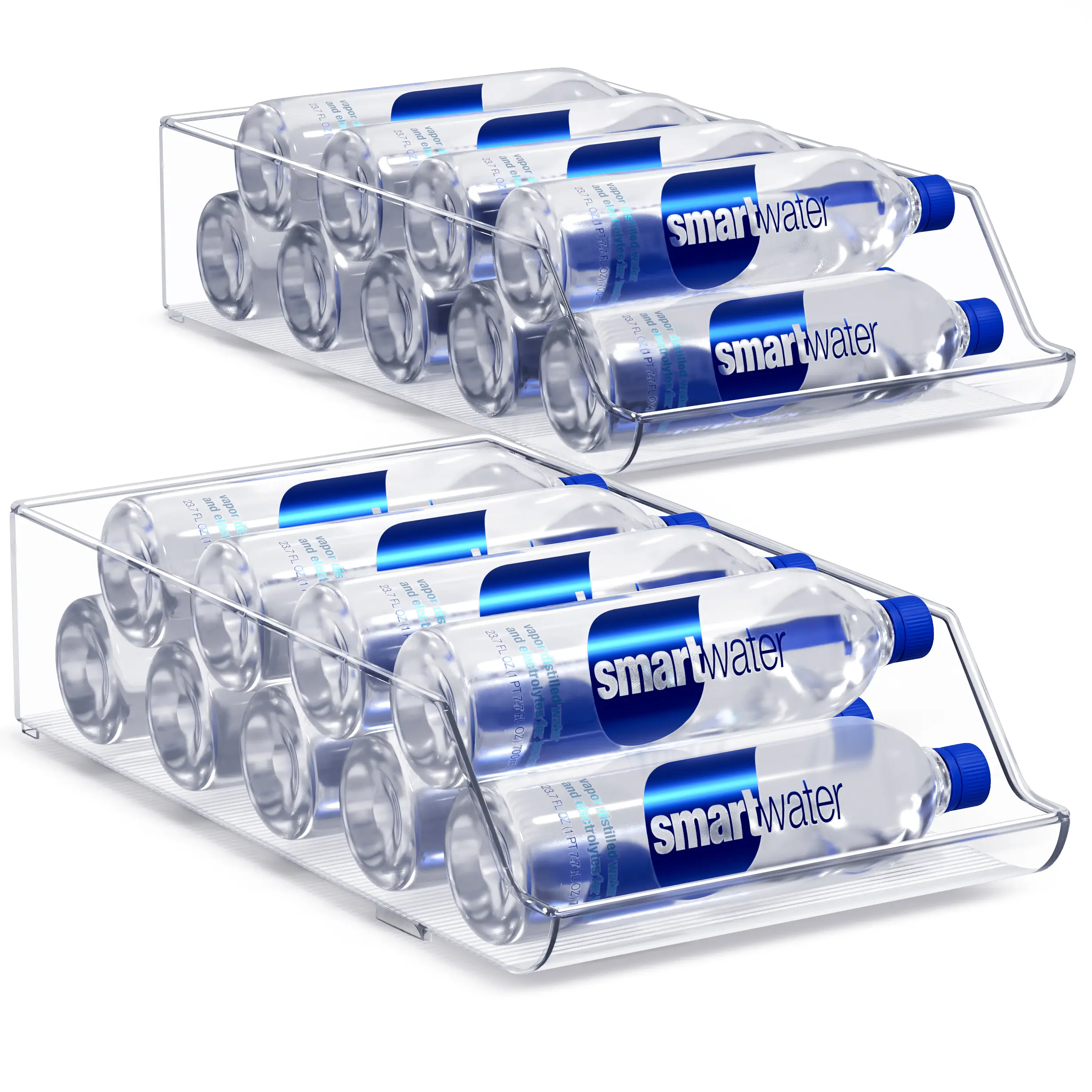Sorbus Rectangular BPA-Free Slide Can and Bottle Organizer for Refrigerator - 10 Cans Capacity, 13.75 x 9 x 4 Inches Plastic Lightweight Kitchen Storage Rack Set of 2