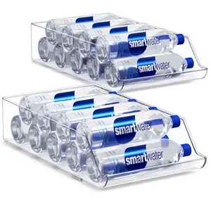 Sorbus Water Bottle Organizer for Refrigerator - Can and Bottle Holder Drink Dispenser for Fridge - Set of 2 Kitchen Plastic Lightweight Racks