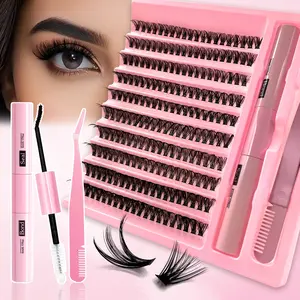 DIY Eyelash Extension Kit, Large Capacity, Multiple Styles, Professional and Beginner Friendly, Easy Home Use, Full Set Lashes Starter Kit, Natural Eyelash Extensions