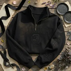 Night Court Velaris Embroidered Quarter Zip, ACOTAR Inspired Sweatshirt, City of Starlight Fantasy Pullover Crewneck