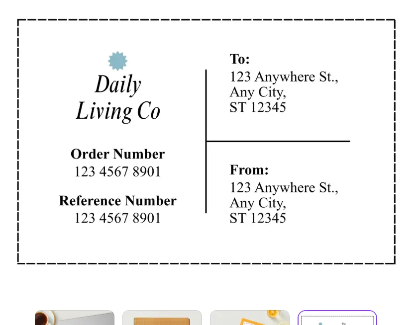 Black & White Simple Small Business Parcel Shipping Label Rectangle Sticker 1 inchs