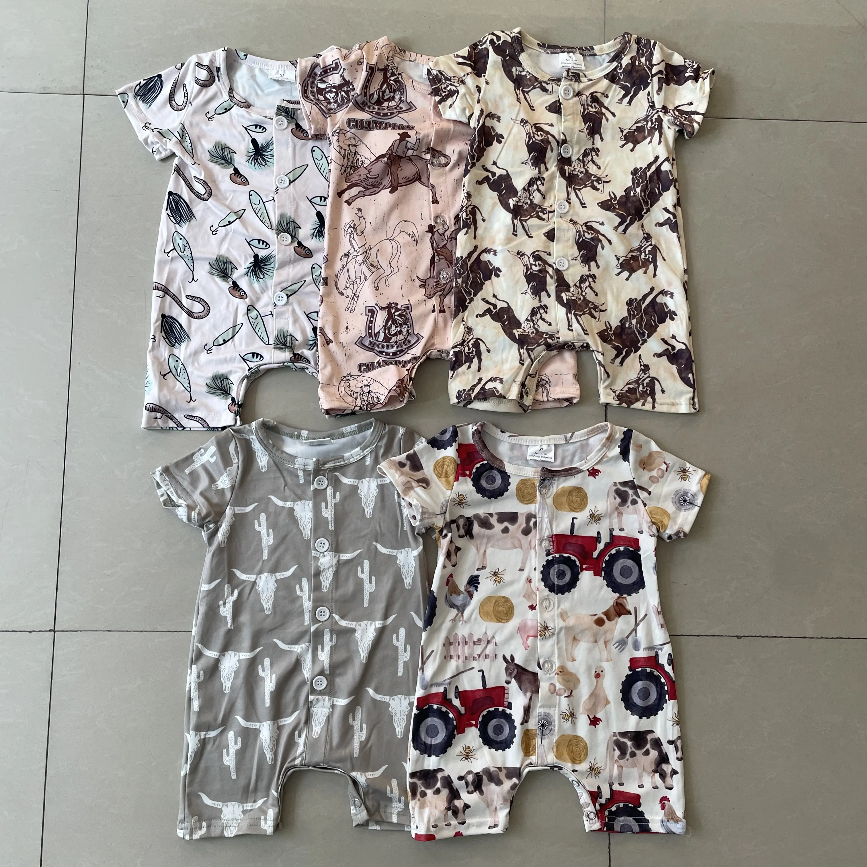 Baby Boy Western Clothes Summer Boy Romper Baby Onesie Boy Summer Clothes