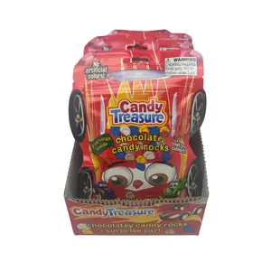 New! Candy Treasure Surprise Car Candy Bags - Chocolatey Candy Rocks  with Pull-back Car Toy -  Perfect Party Favors, Easter Basket Stuffers & Kids Rewards (Ages 3+)