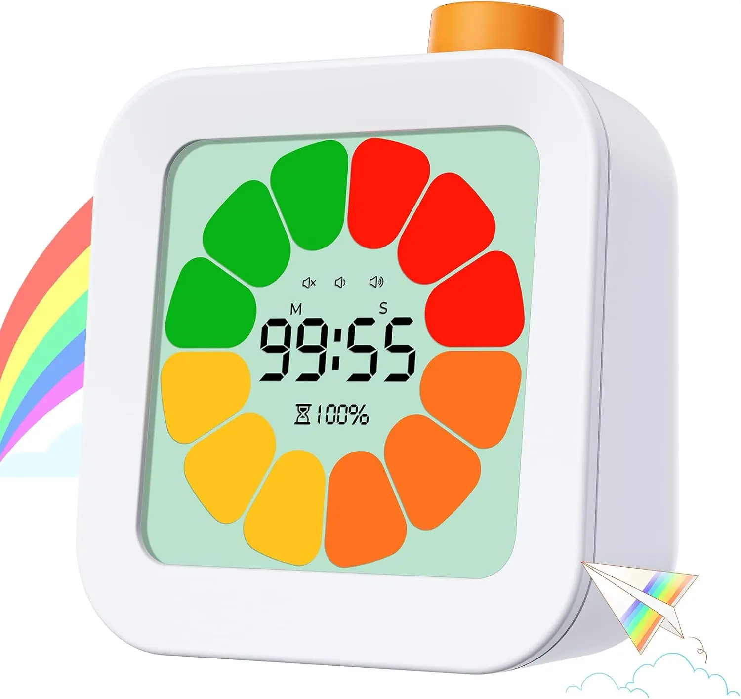 Petal-Style Electronic Visual Kitchen Timer, Clear Countdown, Multi-Purpose Set with Time Switch, Window Opener, Meat Thawing Tray, Hot Plate Gripper for Stress-Free Cooking & Baking, Electronic Timer campingessentials