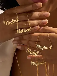 Letter Detail Pendant Necklace for Women & Girls, Initial Letter Necklace, Fashion Jewelry for Party, Daily Clothing Decor, Trendy Exquisite Jewelry for Birthday Gift