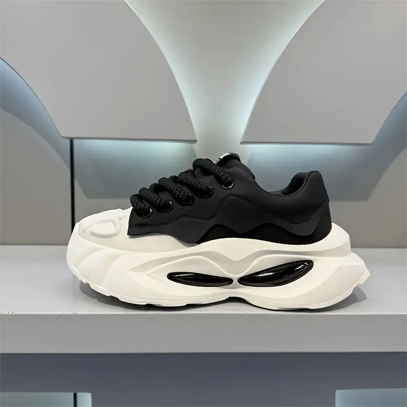 Men's street fashion trendy sports casual shoes skateboard shoes thick sole height increase hip hop west coast style boys shoes Sneaker Trainer