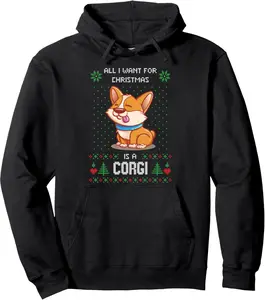 Ugly Christmas Sweater Ugly Sweater Corgi Dog Pullover Hoodie 8