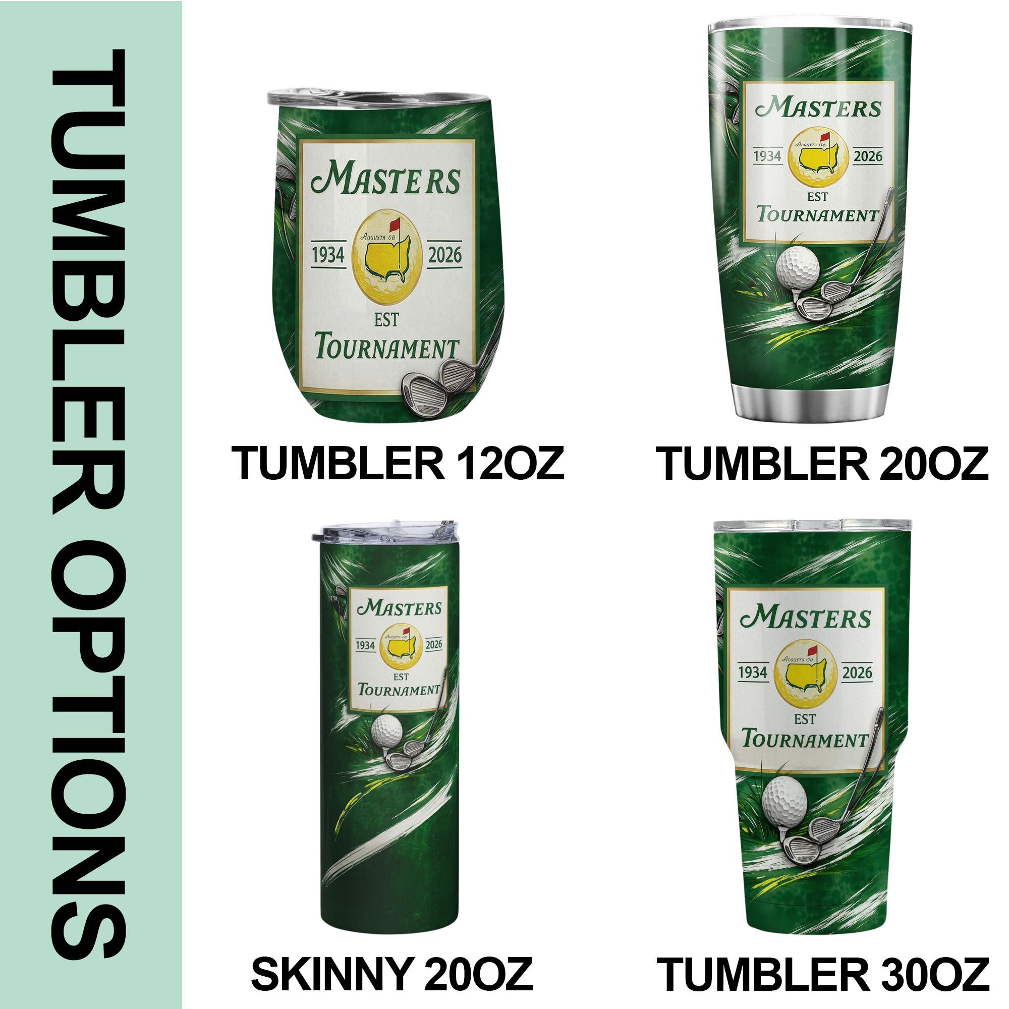 Masters Tournament Golf Tumbler with Handle, Insulated Travel Mug with Lid, Augusta National Champions Golf Tumbler, Limited Edition EST Tournament Cup, Golf Lover Gift for Men Women, Drinkware for Sports Fans