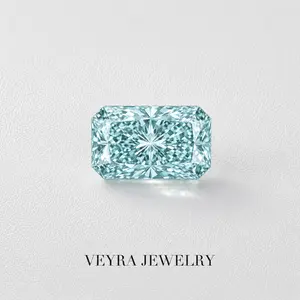 Aquamarine Blue Radiant Cut Moissanite Loose Stone 3ct | VVS1 Clarity, Traceable GRA Certificate high-quality material