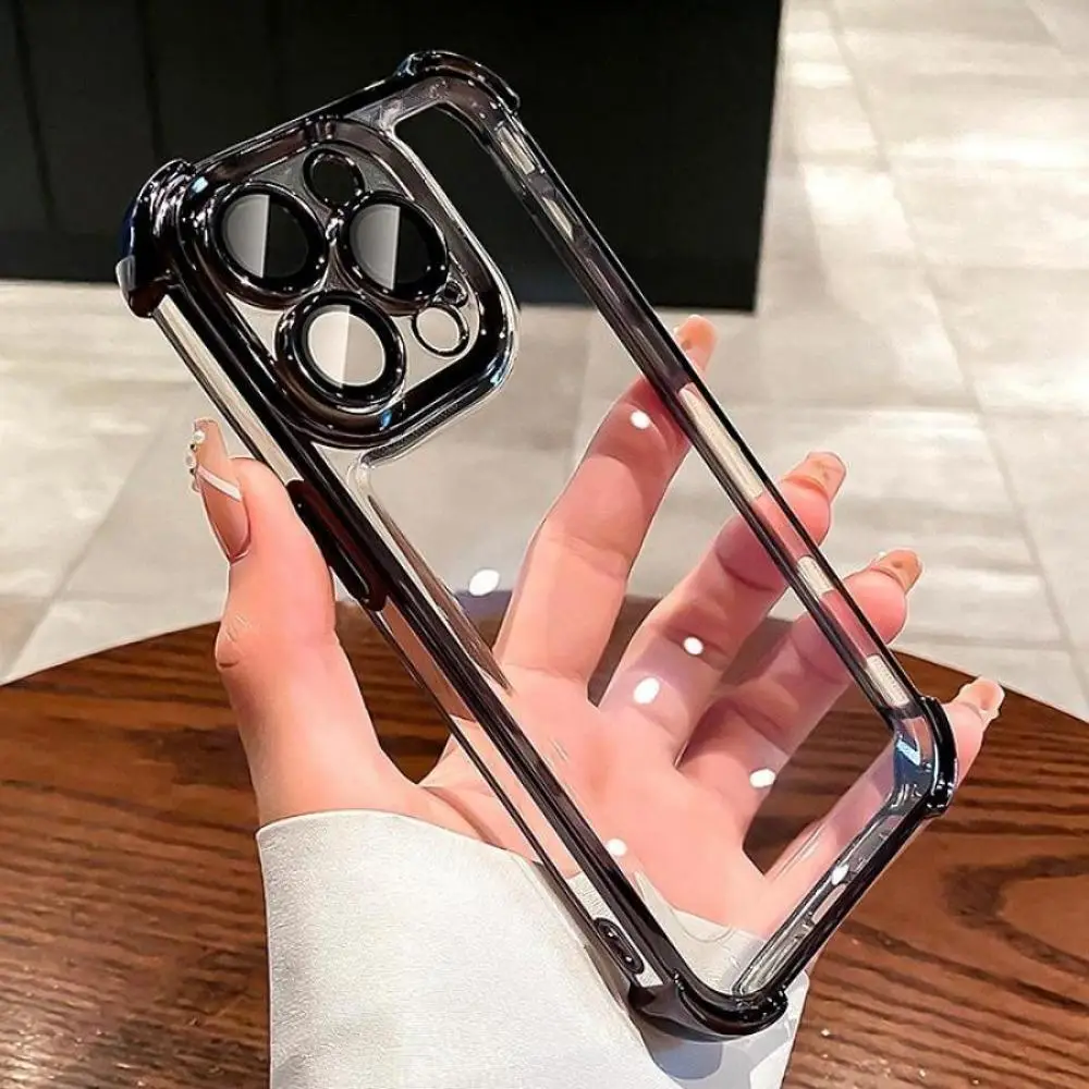 Clear Phone Case with Lens Film, Anti-drop Cellphone Protective Case, Shockproof Mobile Phone Cover for iPhone 11 12 13 14 15 Pro Max