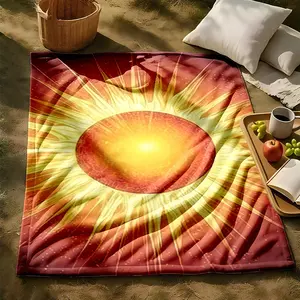 1 piece Solar Radiation and Energy Release Diagram themed flannel blanket - All-season comfortable flannel blanket, modern design style, suitable for sofas and beds, digitally printed pattern, super soft and warm, 100% polyester material, machine