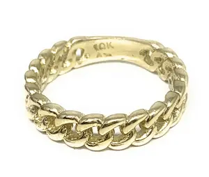 10k Solid Gold Yellow Cuban Link Ring
