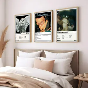 Set of 3 Diamond Eyes - Deftones Album Poster, Saturday Night Wrist Vinyl Poster, Around The Fur Cover Wall Art