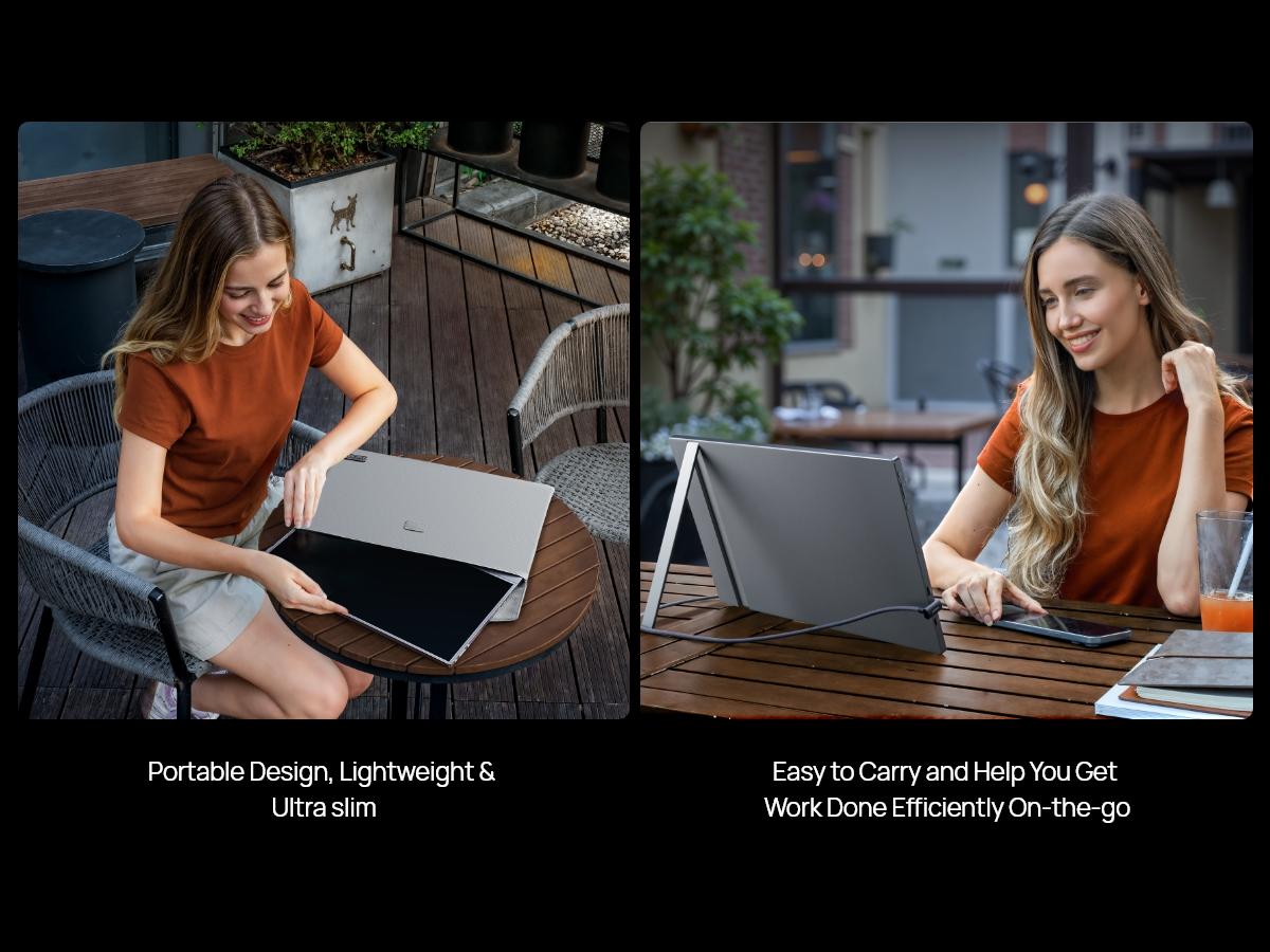 ARZOPA Z1C 16.1" Portable Monitor 100%sRGB FHD 1080P Portable Laptop Monitor Display IPS Eye Care Screen for High-end Office & Entertainment