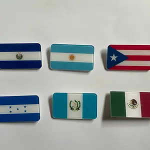 Country Flag Brooch Pins El Salvador, Mexico, Honduras, Guatemala, Puerto Rico, Argentina