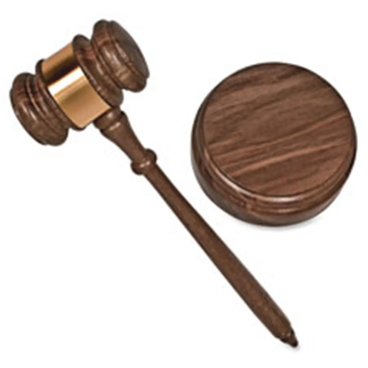 Advantus Corp. AVT60001 Walnut Gavel Set - 10.25 in Gavel, Brass Banding, Sound Block, Wood Construction, Gold Cord Accent