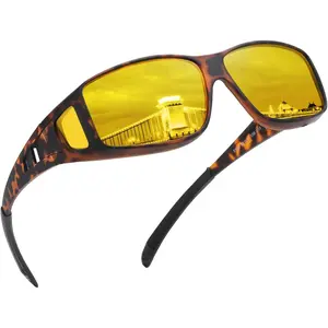 Sunglasses Mens Fit Over Glasses Polarized Wrap Around Sunglasses for Men Women Night Driving Glasses