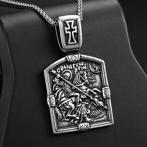 Stainless steel pendant,  titanium steel cross knight pendant personalized men's necklace pendant