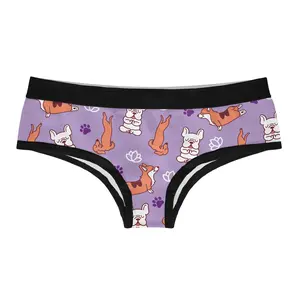 Namaste Home With My Dog Womens Panties Funny Bikini Brief Graphic Underwear Funny Underwear for Women Graphic Womenswear Dog  Funny Dog  Women's Novelty Panties Pink