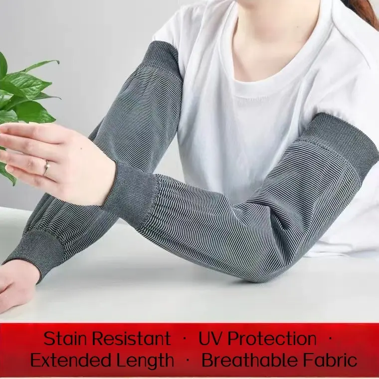 Unisex Polyester Long Sleeve Arm Covers, Extended Length, Breathable Stretchy UV Protection Sleeves for Outdoor Work & Kitchen Tasks, Stretchy Fit