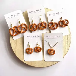 Handmade pretzel earrings