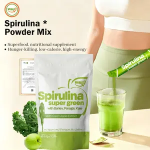 Weekit7 Spirulina Superfood Blend: Spirulina, Kale, Barley & Apple – Nature's Nutrient Powerhouse-Dietary Healthcare food supplement healthy body beauty drink Vitamin Natural Fiber Edible Fitness Vegan