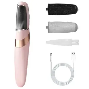 Electric Callus Remover Kit, Rechargeable Portable Foot File Tool with LED Light, 2 Speeds, Ideal Gift for Dry Cracked Skin, Cordless Pedicure Machine