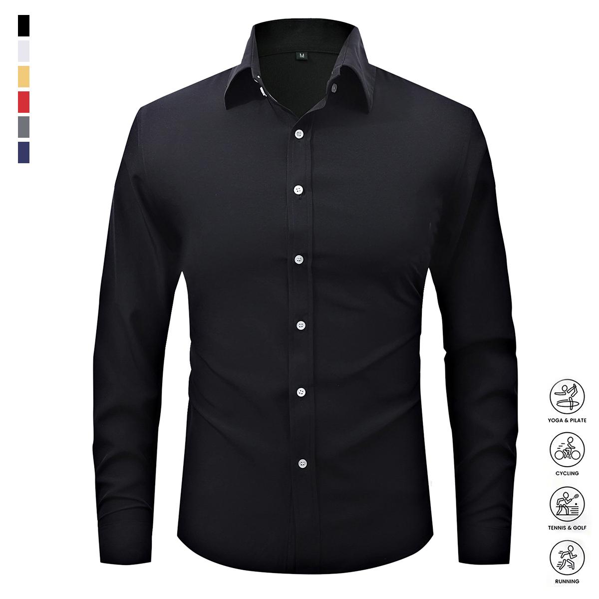3-Pack Men's Fashion Shirts, Spring and Autumn Casual Breathable Long Sleeve Button Top