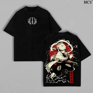 Zenitsu Agatsuma T-Shirt – Demon Slayer Washed Oversized Anime Tee, Vintage Cotton